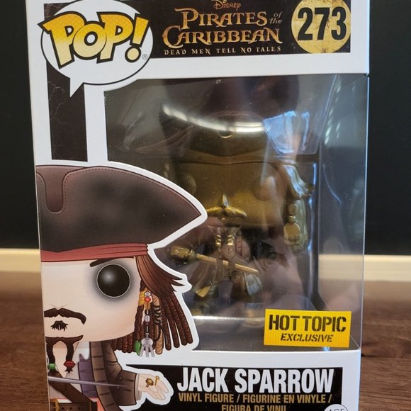 Disney Pirates of the Caribbean Jack Sparrow (Gold) Hot Topic Exclusive Pop - Picture 1 of 11